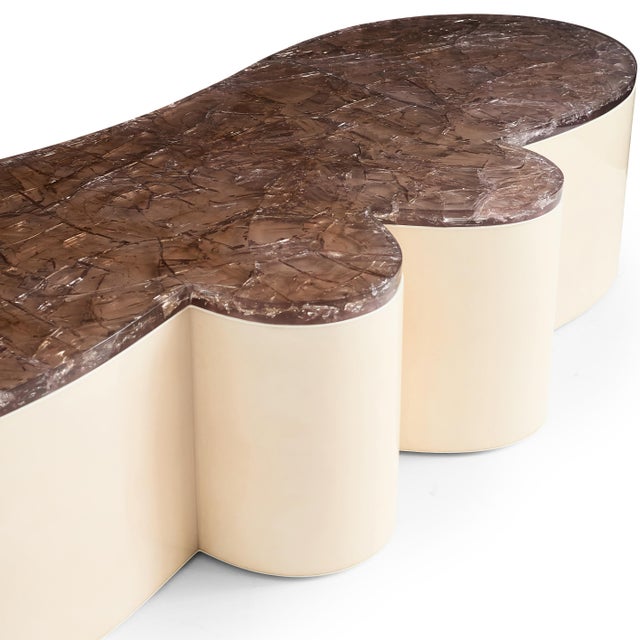 Champagne Splash Coffee Table (natural Parchment & Champagne Ice-resin) For Sale - Image 8 of 8