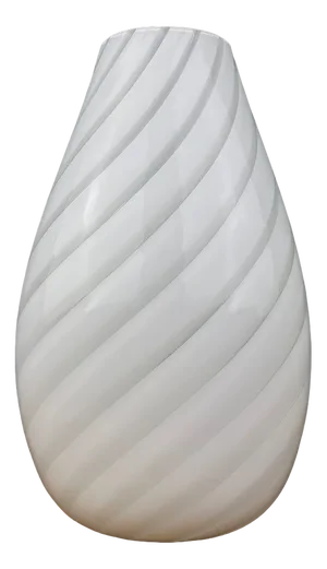 White Swirl Murano Glass Vase, Italy, 1980s
