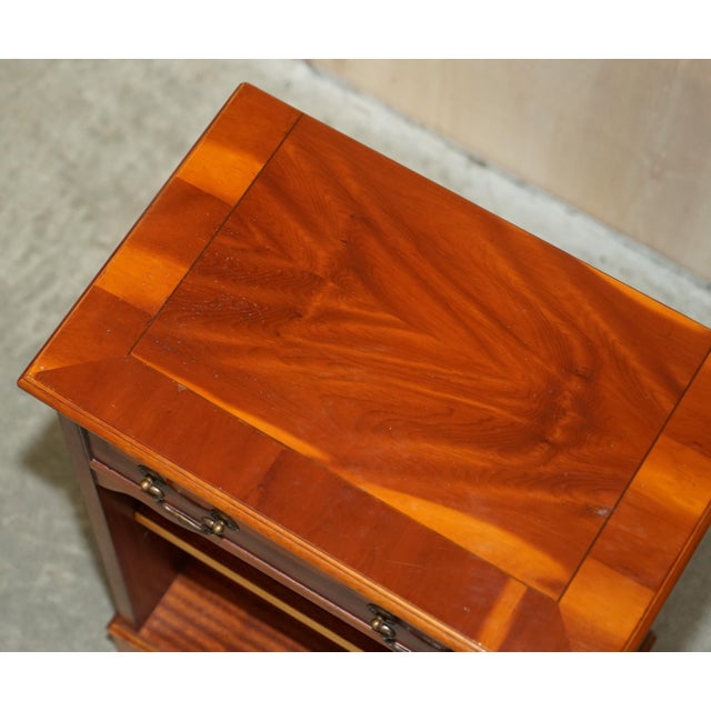 Wood Burr Yew Wood Book Table with Single Drawer and Bookshelves For Sale - Image 7 of 14