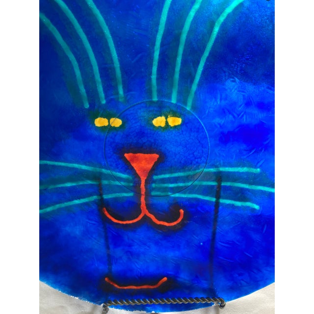 A bold and expressive addition to your vintage finds, this unique painted display plate is by Swedish artist Jan Steninge...
