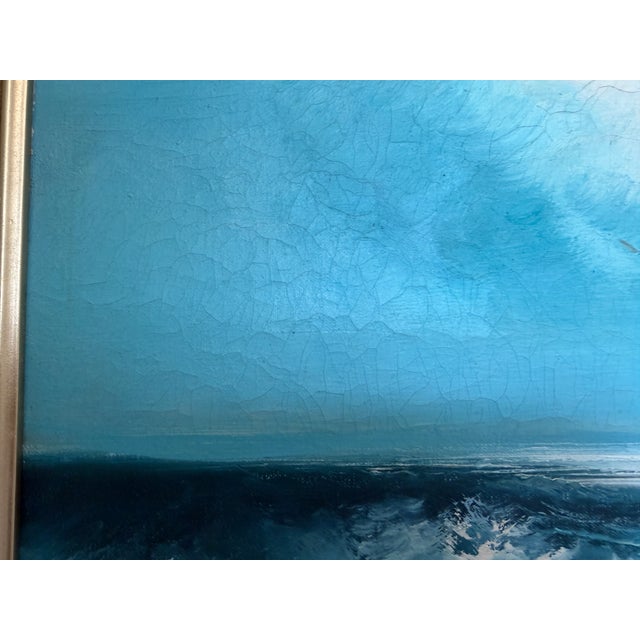 Coastal Roal English Seascape Oil Painting Vintage Ocean Waves Coastal Marine Art For Sale - Image 3 of 13