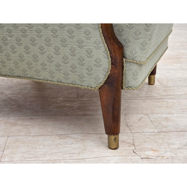 Mid-Century Modern Danish Armchair in Light Blue Furniture Fabric and Beech Wood, 1960s For Sale - Image 3 of 15