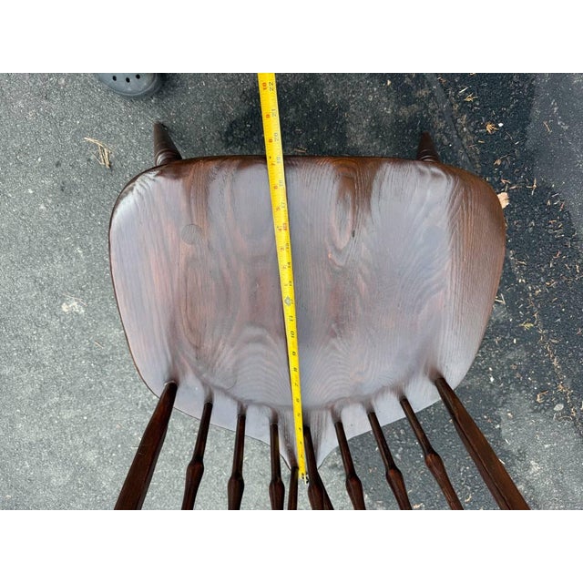 Vintage Windsor Style Hoop BraceBack Oak Side Chair For Sale - Image 16 of 18
