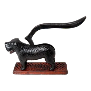 Unusual Antique Cast Iron Figurative Table Top "Dog Tray Nut Cracker"