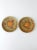 1950s Norwegian Hand Painted Wood Plates Pair For Sale - Image 4 of 8