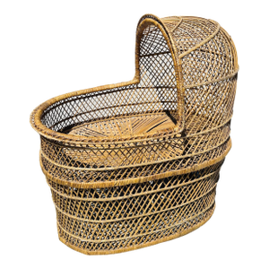 Vintage Domed Wicker Baby Bassinet