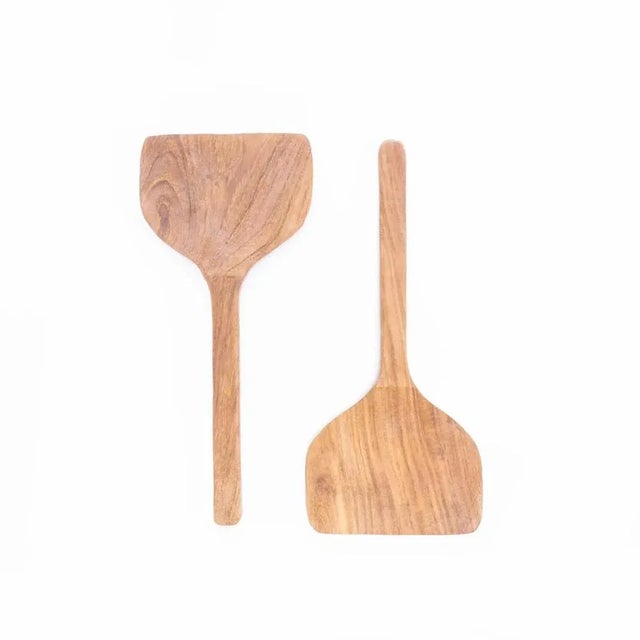 Hand Carved Indonesian Salad Servers, Set of 2 For Sale - Image 9 of 9
