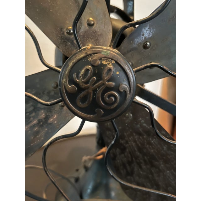 Black Vintage Antique Ge 3 Speed Industrial Table Fan For Sale - Image 8 of 12