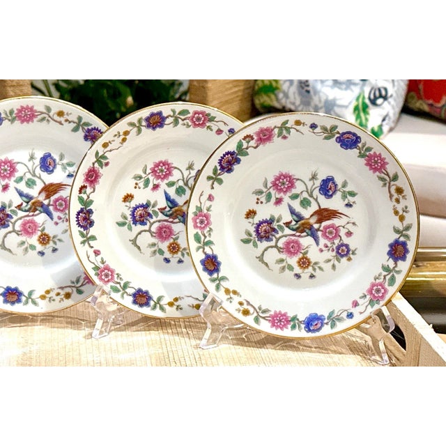 French Limoges Bird of Paradise Dessert Plates - Set of 6 For Sale - Image 3 of 7