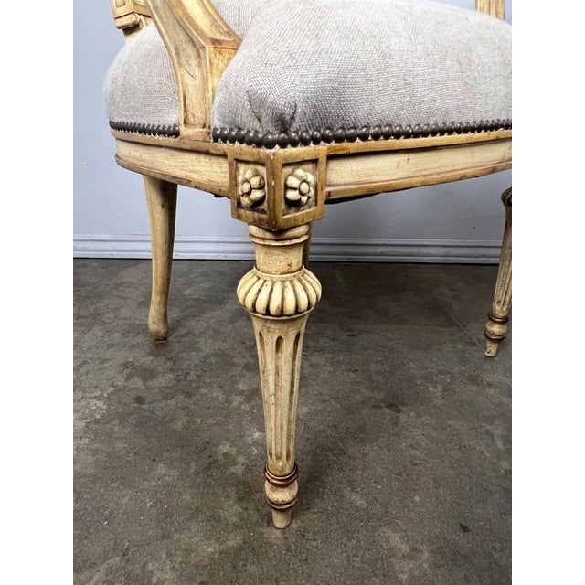 Set of Eight French Dining Chairs, Louis XVI Style, Early 20th Century For Sale In Los Angeles - Image 6 of 17