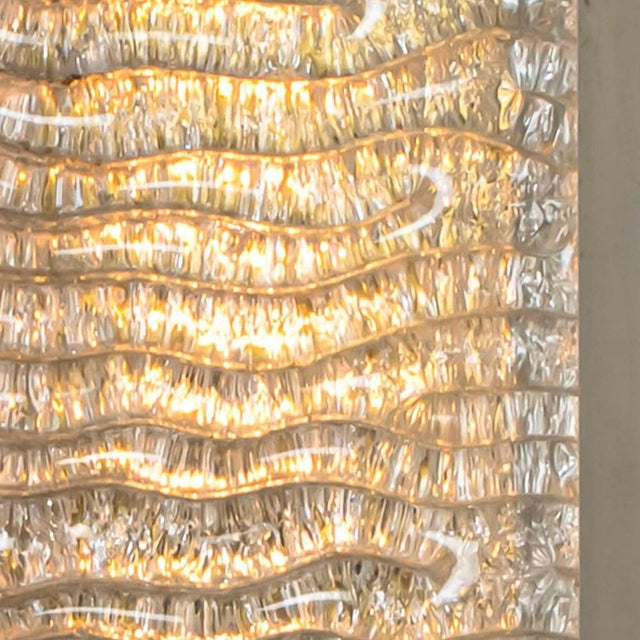 Structured Glass and Brass Wall Light from Kaiser, 1960s For Sale - Image 8 of 18