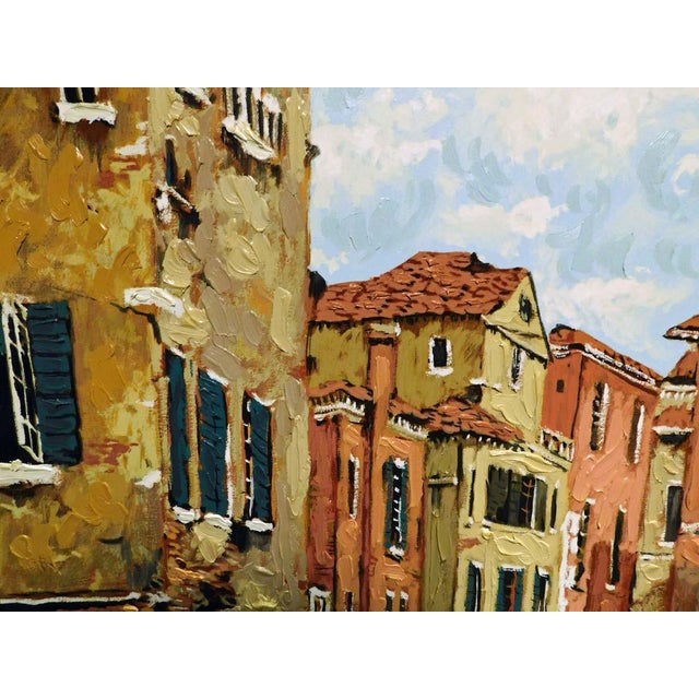 Textile Viktor Shvaiko "Autumn in Venice" on Canvas Framed Hand Signed For Sale - Image 7 of 7