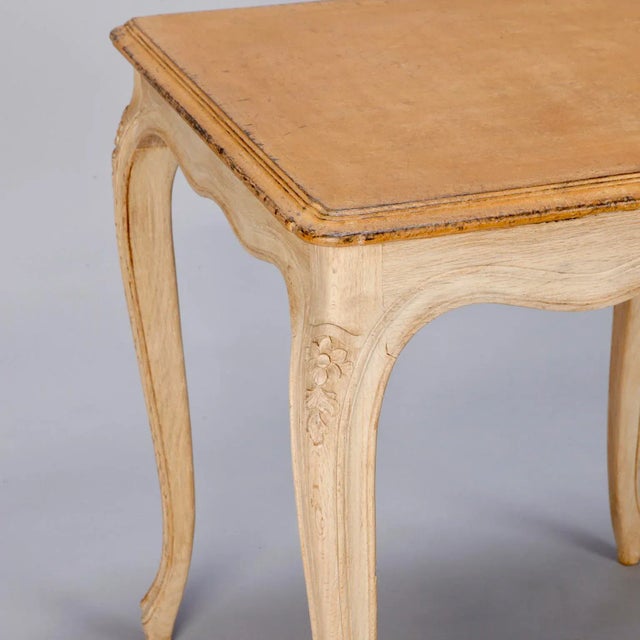 French Country French Small Painted Square Side Table For Sale - Image 3 of 9
