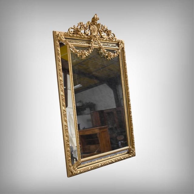 Late 19th Century Louis XVI Mirror with Parclosed Panels, in Very Good conditions. Designed before 1890