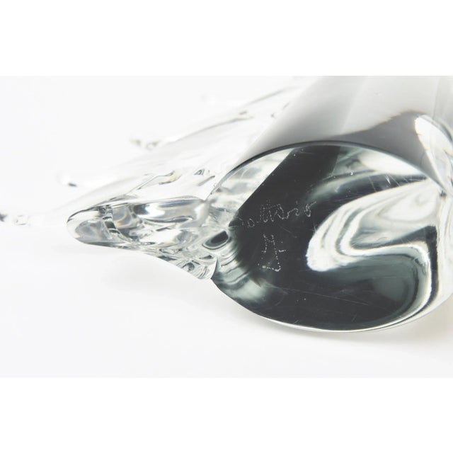 Transparent 1980s Vintage Italian Murano Sommerso Glass Horse Head, Signed For Sale - Image 8 of 9