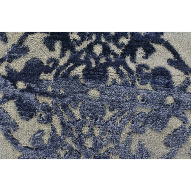 2020s Modern Rug 8’1” X 10’5” Gray Blue Wool/ Viscose Hand-Knotted Oriental Carpet For Sale - Image 5 of 15