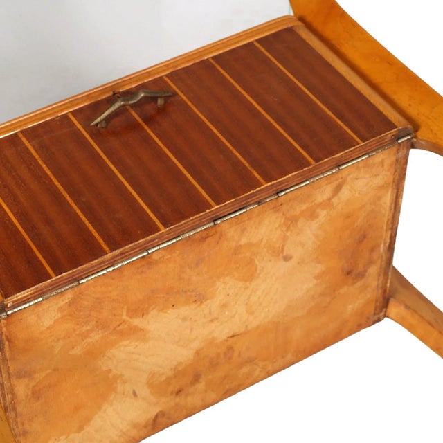 Walnut, Maple & Crystal Nightstand by Gio Ponti for La Permanente Mobili Cantù, 1940s For Sale - Image 6 of 9