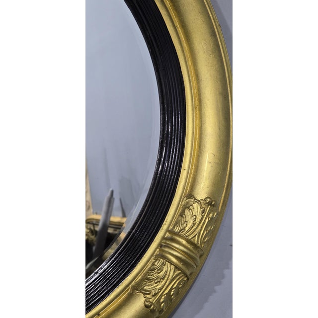 Gold Regency Round Gilt Mirror, 1810 For Sale - Image 8 of 9