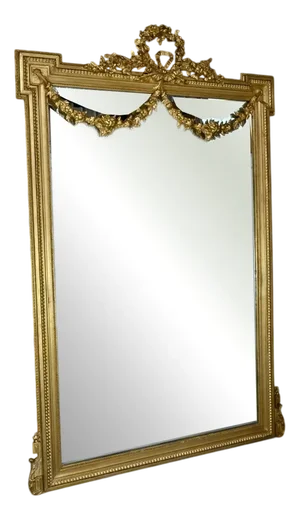Louis XVI Style Golden Wood Mirror