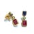 Bochic “Orient” Emerald, Blue Sapphire & Red Ruby Earrings Set 18K Gold&Silver - 2 Pieces For Sale - Image 10 of 12