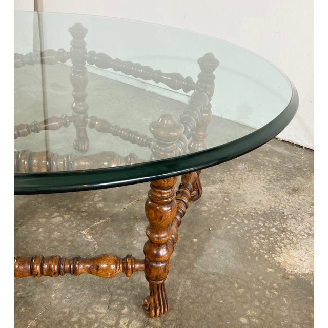 Vintage Baker Furniture Coffee Table W/ Round Beveled Glass Top Chairish