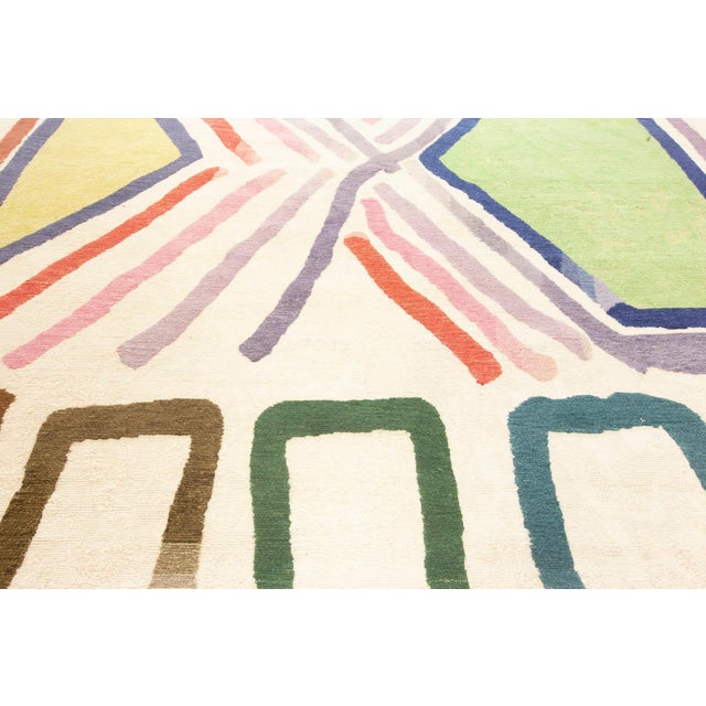 Modern Geometric Art Deco Hand-Knotted Rug by Doris Leslie Blau For Sale In New York - Image 6 of 9