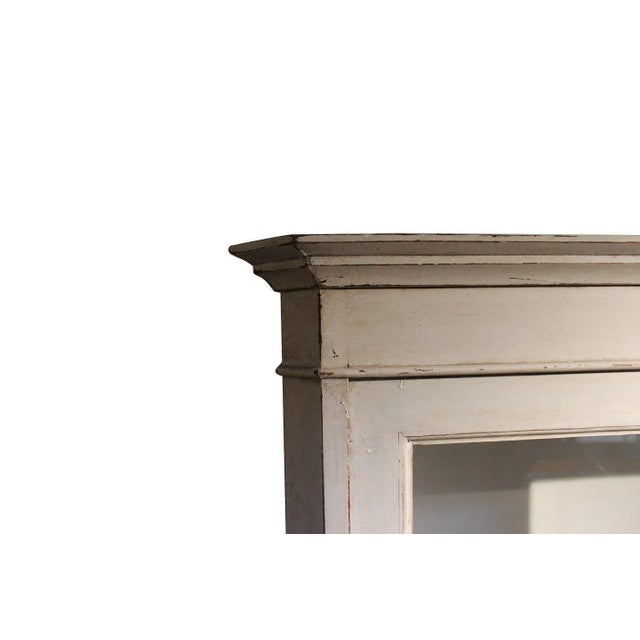 Gustavian Style Grey Painted Hanging Glass Cabinet, 1820s For Sale - Image 5 of 8