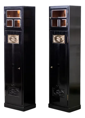 Secessionist Pillar Cabinets, by Prof. Josef Hoffmann, Vienna, 1905, Set of 2