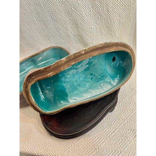 Mid 20th Century Chinoiserie Duck or Goose Tureen on Carved Wood Stand For Sale - Image 10 of 12