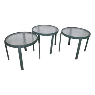 Set of Three Vintage Stacking Garden Patio Poolside Tables C. 1970/80's For Sale