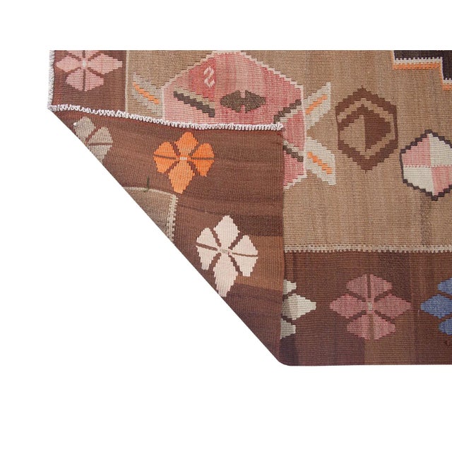Mid 20th Century Decorative Vintage Large Turkish Kilim Rug For Sale - Image 5 of 6