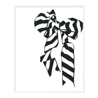 White Bow by Angela Blehm in White Framed Paper, Medium Art Print For Sale