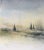 1980s Delicate Vintage Winter Watercolor Landscape For Sale - Image 5 of 6