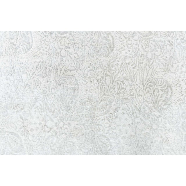 Modern Damask Light Beige Handmade Silk Rug by Doris Leslie Blau For Sale In New York - Image 6 of 9