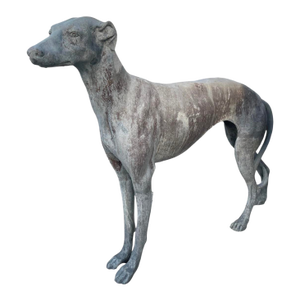 Vintage Cast Lead Greyhound / Whippet Garden Statue
