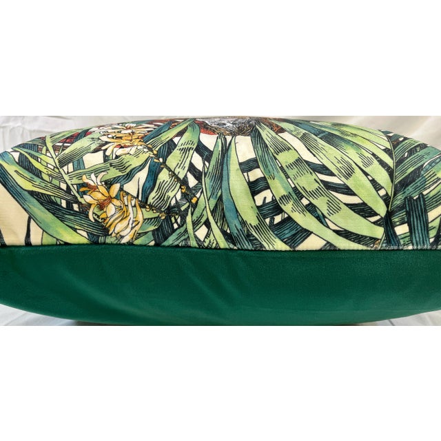 20" Square Decorative Throw Pillow Decorated With a Mother Orangutan/Ape & Baby Resting Among Lush Green Jungle Foliage - Made in the U K For Sale - Image 10 of 12