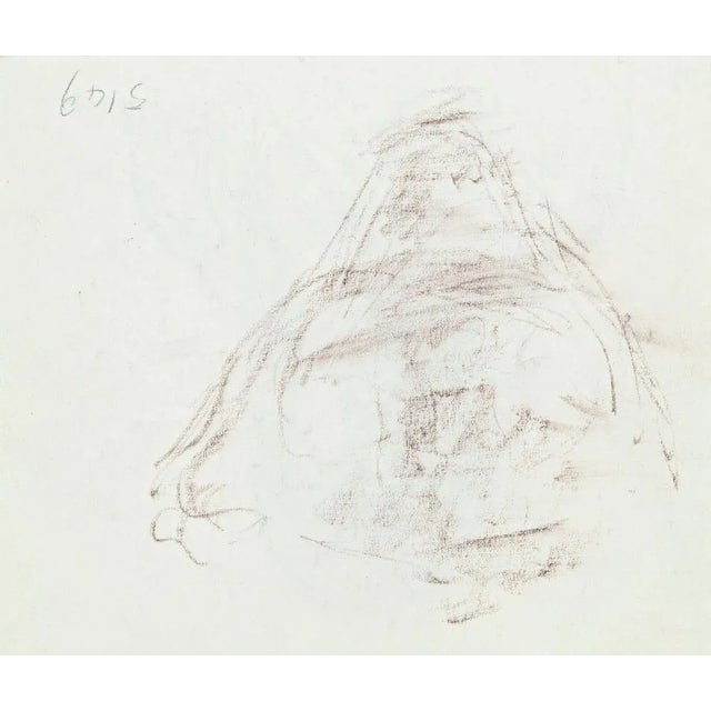 Woman is an original drawing in pencil on paper realized by Simon Goldberg (1913-1985). Hand-signed on the lower left in...