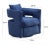 Wood Kennedy Navy Velvet Swivel Chair For Sale - Image 7 of 10