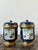 Vintage Asian Lidded Floral Ceramic Jars - A Pair For Sale - Image 4 of 7