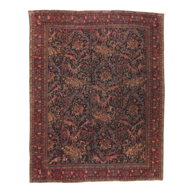 Early 20th Century Antique Persian Mahal Rug, 10'06 X 13'04 For Sale