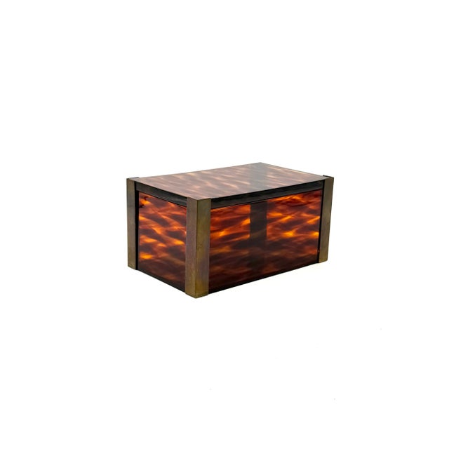Mid-Century Modern Acrylic and Brass Jewelry Box, 1970s For Sale - Image 11 of 11