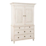 Early 19th Century Swedish Gustavian White Painted Cabinet For Sale