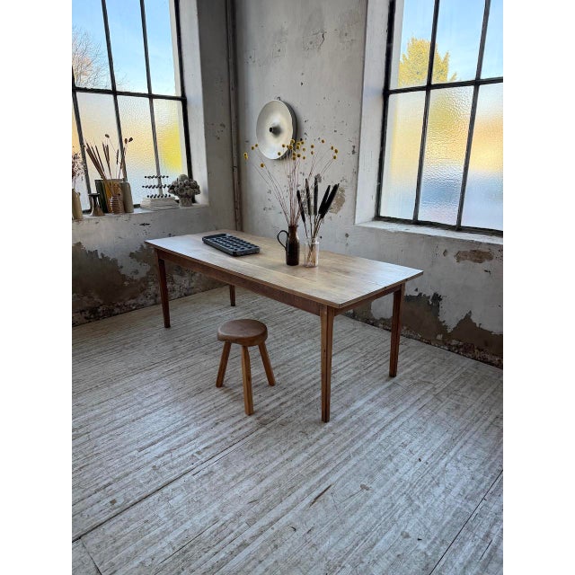 Brown Oak Farmhouse Table, 1950s For Sale - Image 8 of 18