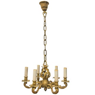 Early 20th Century French Gilt Bronze Chandelier For Sale