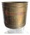 Traditional Hammered Copper Banded Brass Planter or Wastebasket For Sale