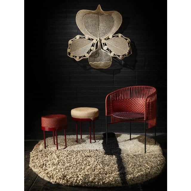 Macranta by Cristina Celestino. Materials: Fibers from Jipi palm leaves fibers. Technique: Hand-woven with natural fibers...