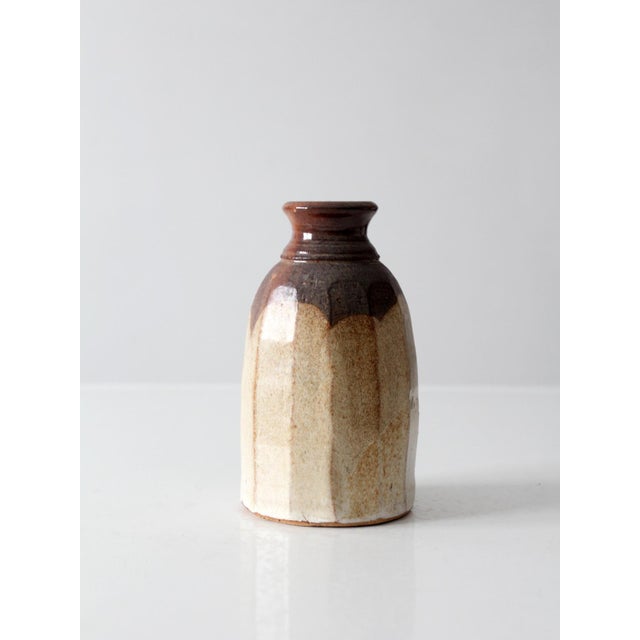 Mid-Century Modern Vintage Handmade Studio Pottery Vase For Sale - Image 3 of 12