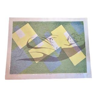 Vintage 1989 Modernist Art Print “Sunlight”Limited Edition 1/5 Reclining Figure 18x24 For Sale