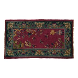 1930's Antique Chinese Art Deco Rug, 2'6" X 4'5" For Sale