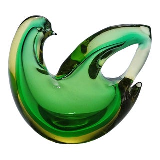 Sommerso Glass Bird Sculpture, Flavio Poli for Seguso Murano 1953 For Sale